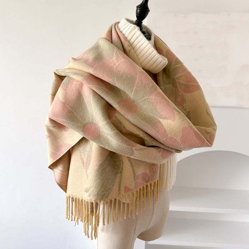 Quality cashmere double-sided demi-season elegant scarf