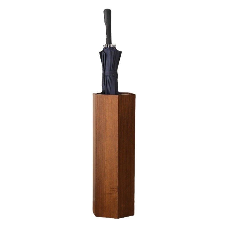 Nordic style retro solid wooden umbrella stand wooden umbrella bucket hotel living room home personalized creative umbrella storage bucket