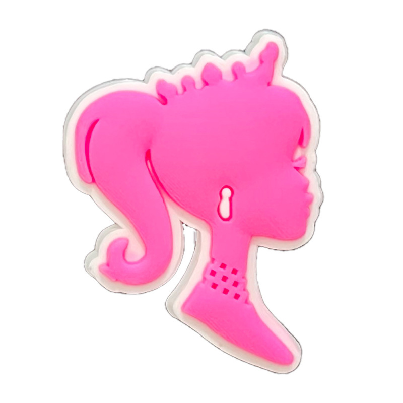 Pink girls粉色系列洞洞鞋配饰PVC软胶智必星卡通croc鞋扣鞋花|undefined
