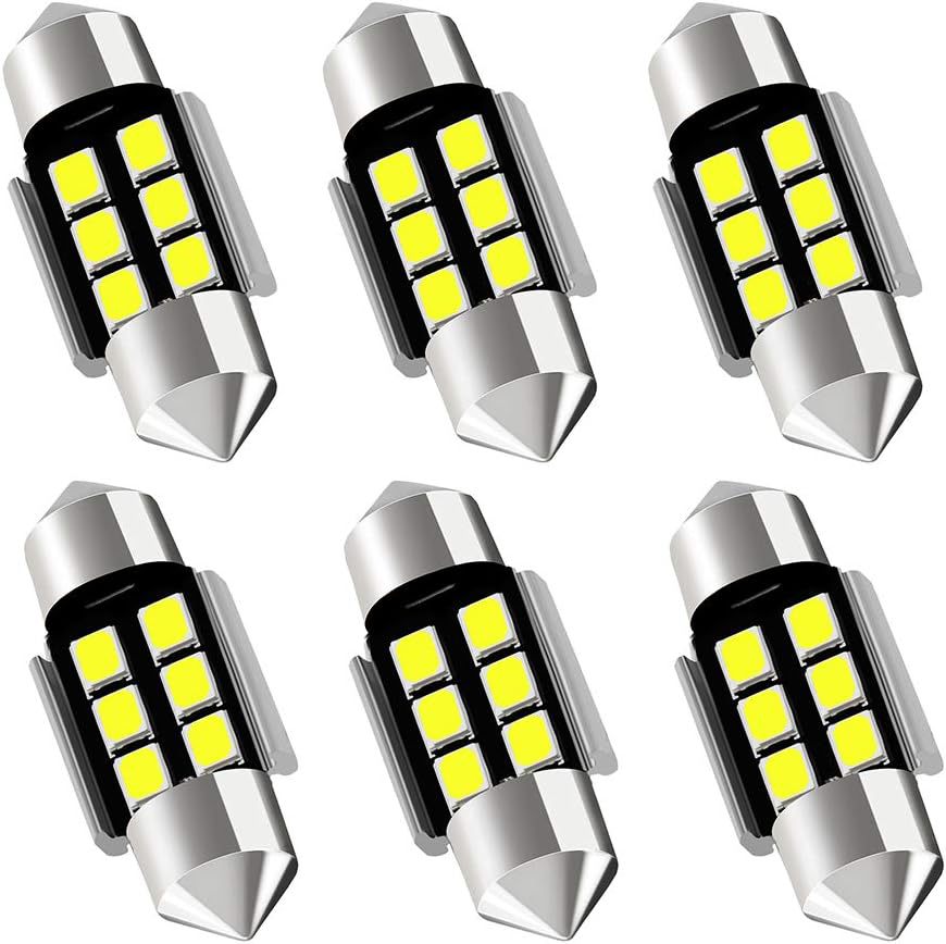 Decodificación de lámpara de lectura de automóviles LED de doble punta 2835 6smd luz luminosa del compartimento de luz del maletero 31MM