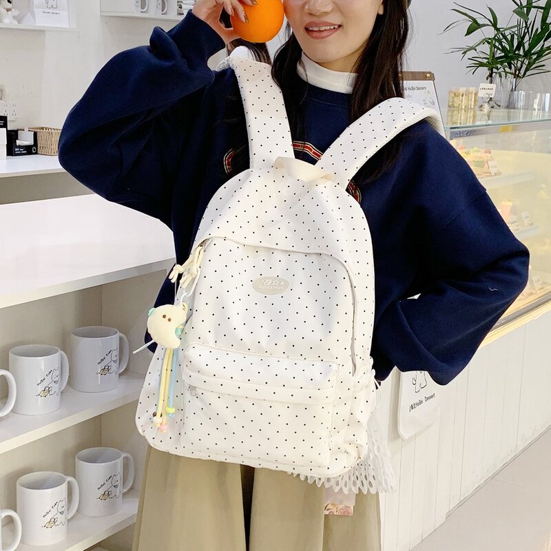 高颜值书包女中学生大容量森系印花双肩包可爱星星轻便旅行背包|undefined