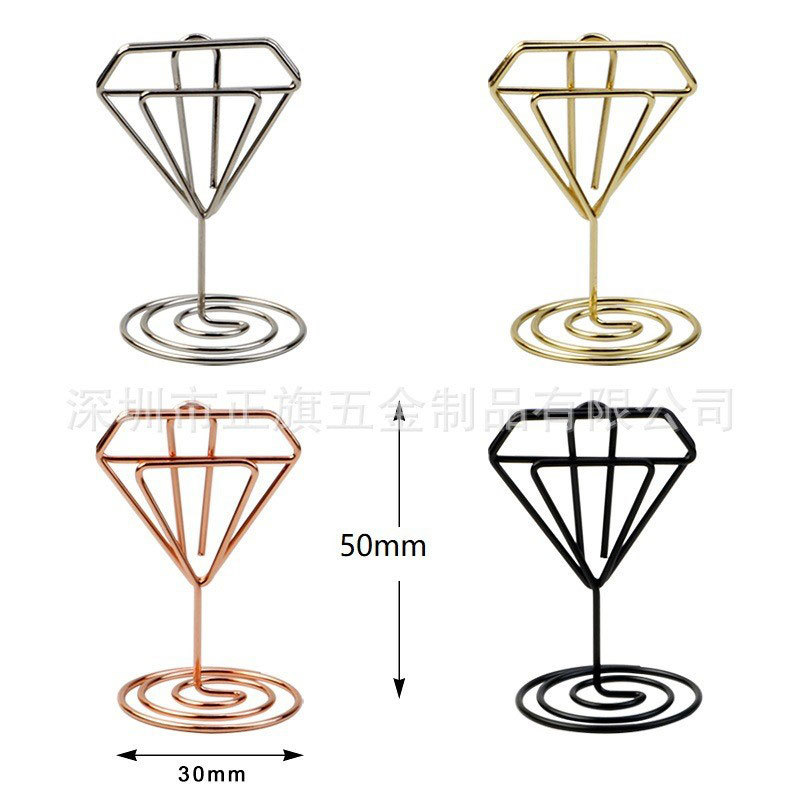 Clip de nota creativa Transfronteriza Popular con asiento clip de foto de oro rosa 8,5 CM clip de asiento de boda romántica