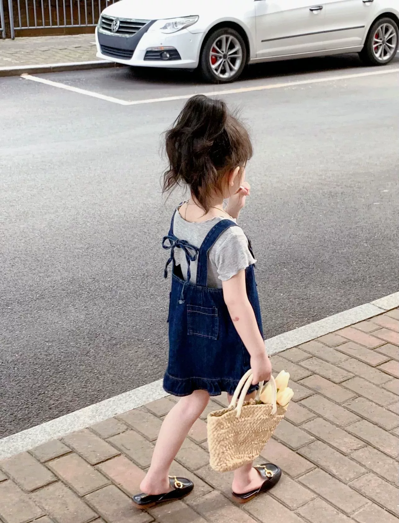 Summer short sleeve T-shirt, denim summer dress, children's clothing