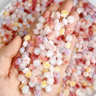 New romantic time halo rose nail art jewelry luminous two-color three-dimensional soft flower DIY bracelet earrings nail art