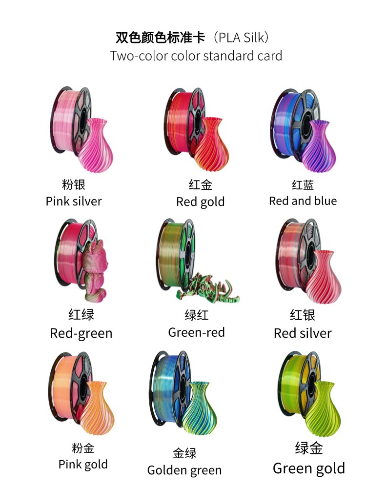 厂家直供 普菲3D打印PLA丝绸双色1kg生物降解环保PLA 3D打印材料-阿里巴巴