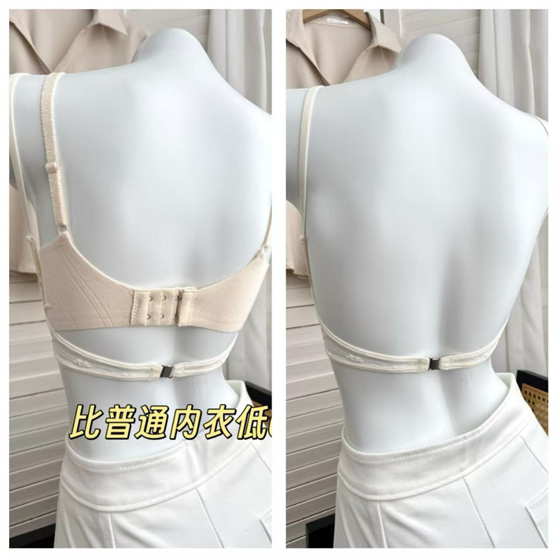 薄款时尚假两件式蕾丝女轻薄舒适内衣小胸大露背透气大U美背文胸|undefined