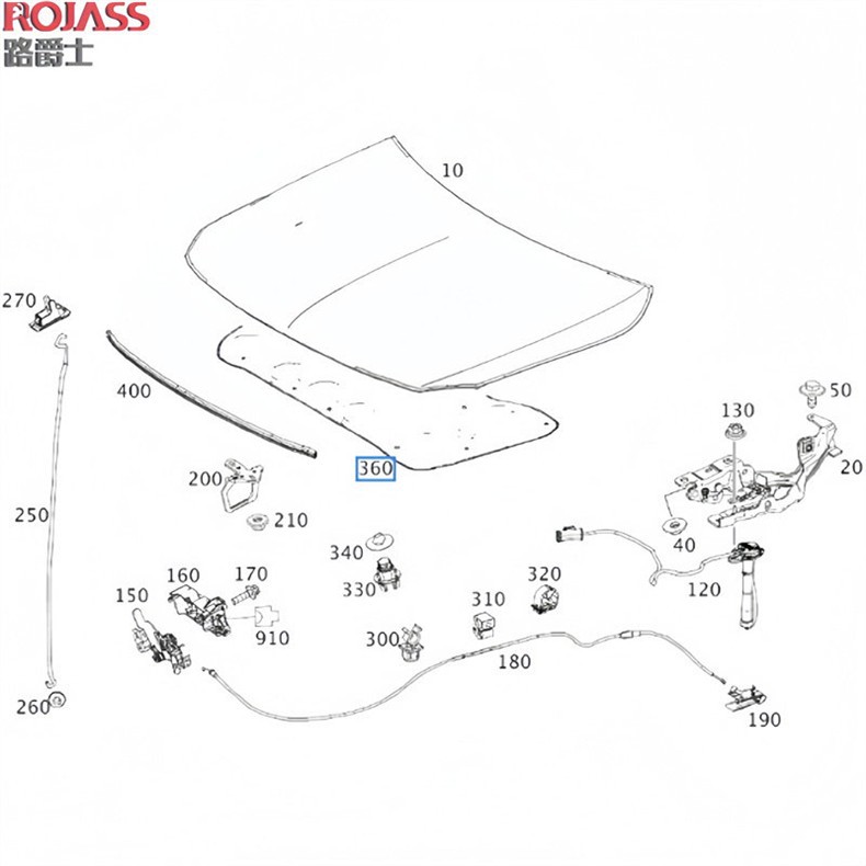 Suitable for Mercedes-Benz W166 Hood Gl350 Engine Hood Ml320 Heat Insulation Gls300 Sound Insulation Gle400 Cotton Gls500