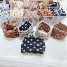 秋冬新品日韩波点款韩版高弹力松紧发圈发绳头花女高马尾头扎简约