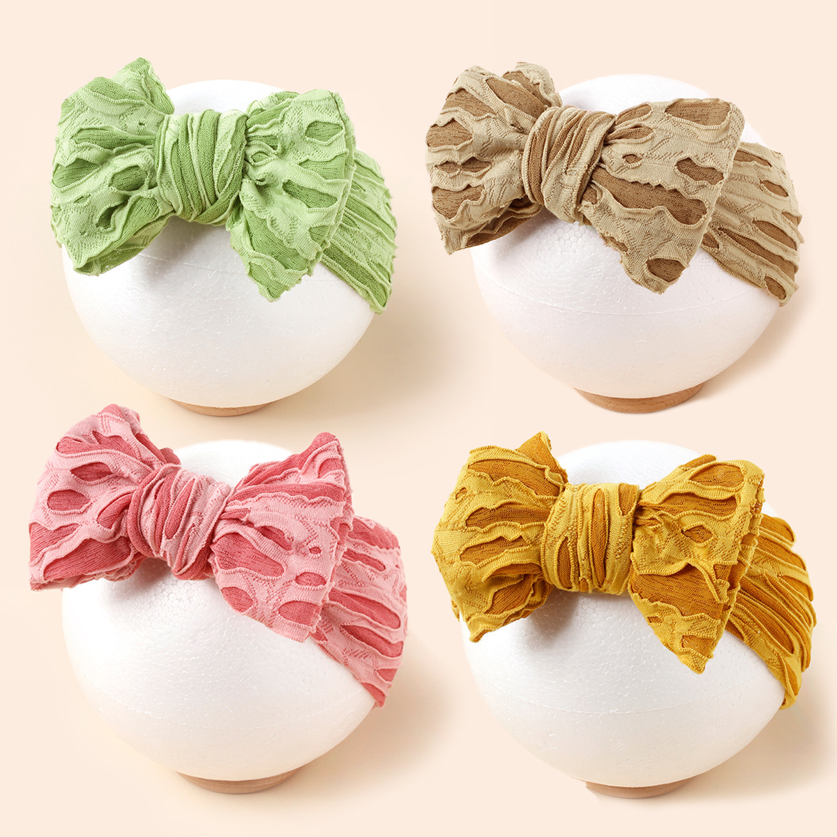 Brand children's elastic knitted headband with bow