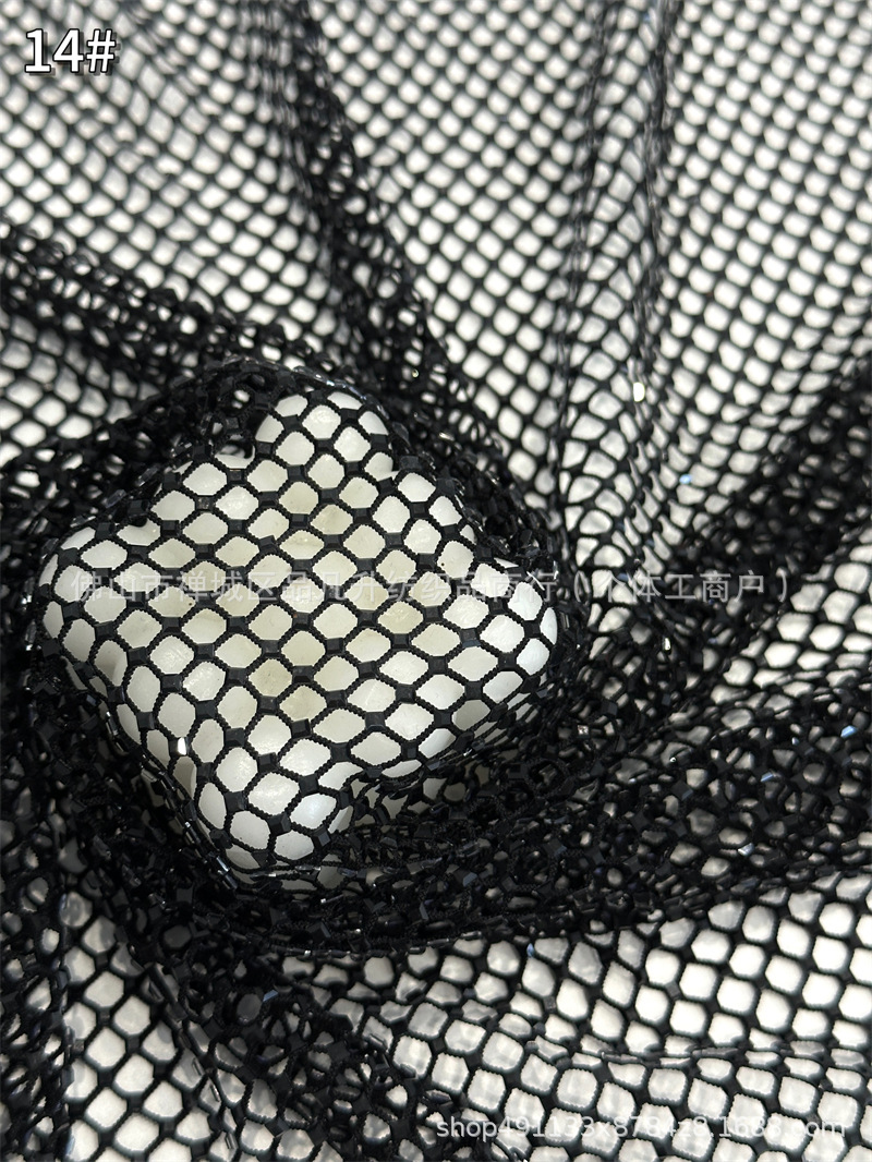 Tejido de malla elástica de perforación plana de perforación caliente flash sexy adelgazamiento cena de baile espectáculo de vestido de tela image 20