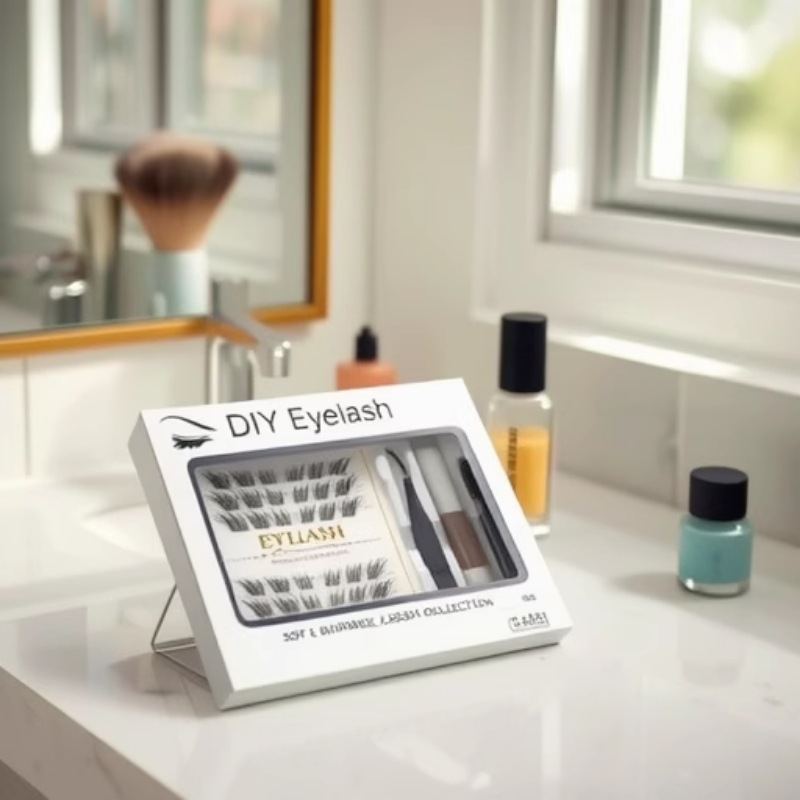 跨境电商自嫁接分段朵毛085十排纤长交叉浓密假睫毛厂家直供