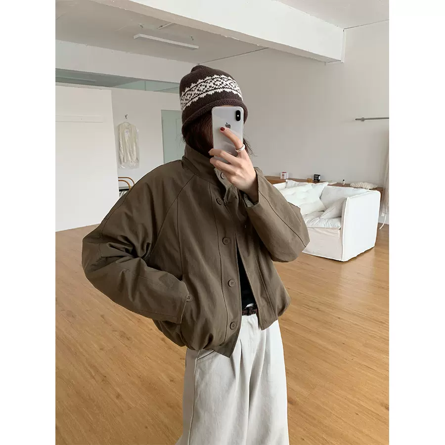 黄峥韩系宽松加厚棉服外套女秋冬新款百搭保暖夹克棉袄上衣541091