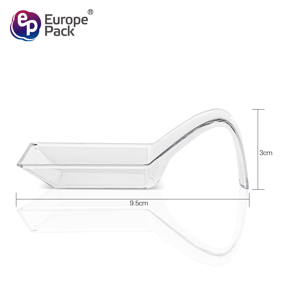 Copa de mousse desechable Taza de postre PS Taza de plástico Taza de pudín Taza redonda de punto de fábrica Taza cuadrada