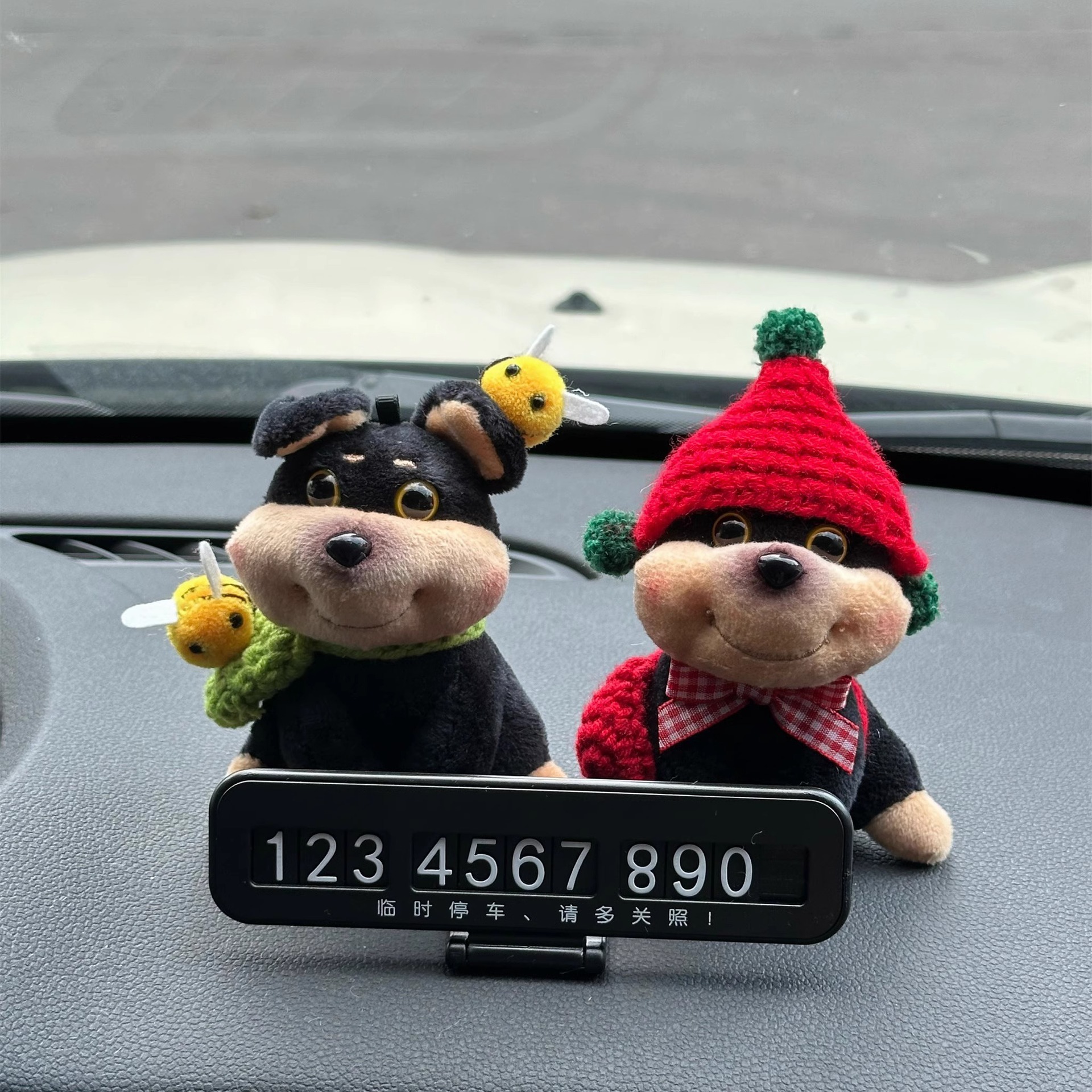 Tarjeta de teléfono móvil abeja cachorro estacionamiento temporal lindo decoración de automóvil de alta calidad regalo creativo 2024 nuevo