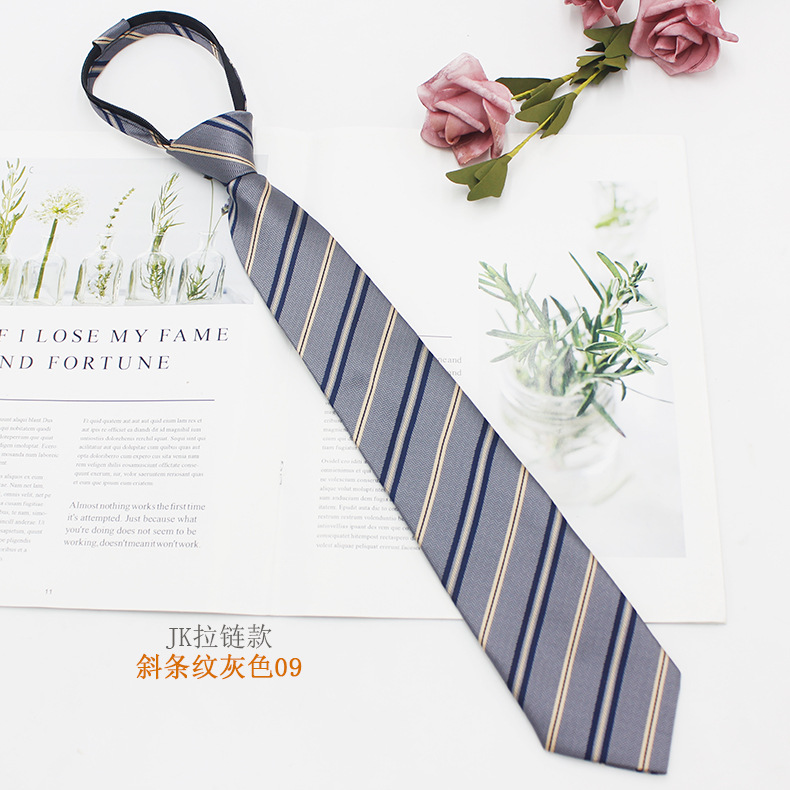 Venta directa de fábrica JK uniforme corbata cremallera 7cm temporada de graduación estudiantes masculinos y femeninos uniformes escolares accesorios poliéster jacquard