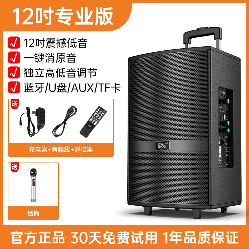 Soei F36 Square Dance Audio Show Outdoor K Dance 15 pulgadas barra móvil altavoz Bluetooth con micrófono