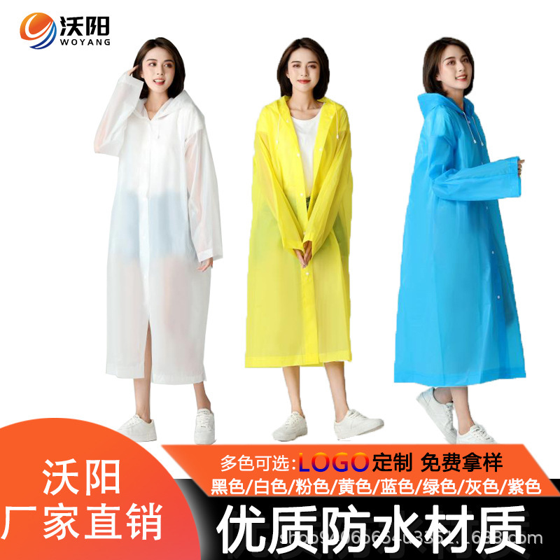 Raincoat Non-Disposable Thickeneded and Longed Adult Eva18 Silk Frosted Flat Rain Poncho New Material One-Piece Outdoor