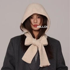 帛牛/Boniu韓国の新型バラクラクの帽子の女性秋冬保温耳の毛糸の帽子は首を囲みます。
