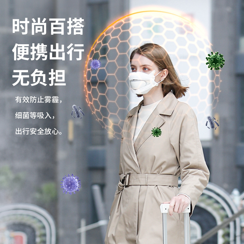 2022跨境热销新款迷你新风口罩风扇 USB充电户外便携风扇厂家直销