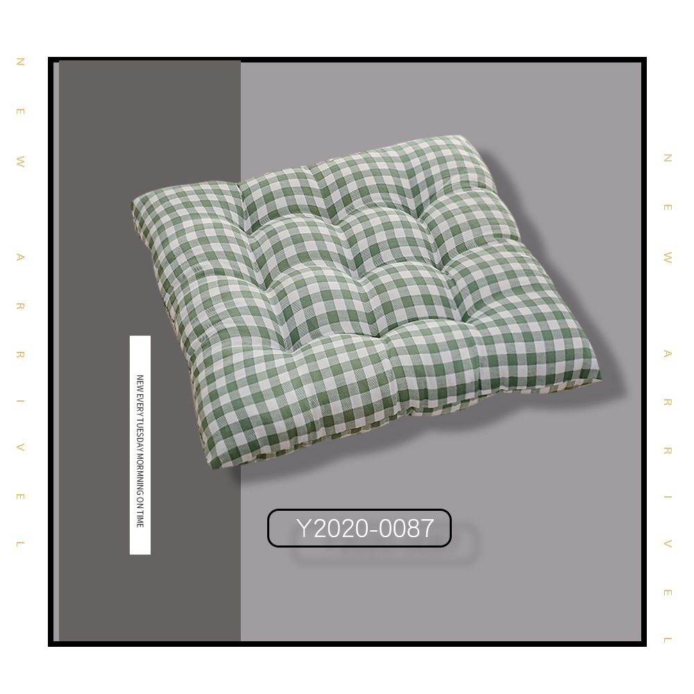 Cojín cuadrado de algodón y lino Cojín de silla Cojín de oficina Cojín de estudiante engrosado Taburete de aula femenina