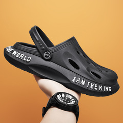 Coconut Crocs Men's Soft Soled Garden Shoes Trendy Versatile Slippers Men's Baotou Sandals Breathable Beach Shoes Men