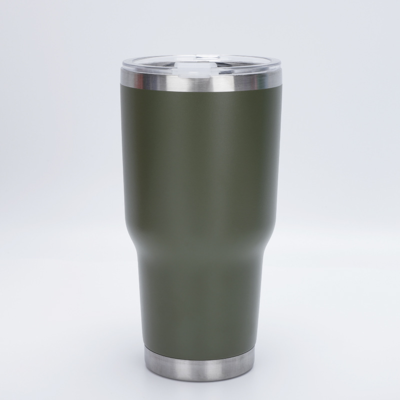 Amazon 30oz taza de coche de acero inoxidable de gran capacidad 304 taza de vacío de spray de plástico coche frío taza de helado al por mayor