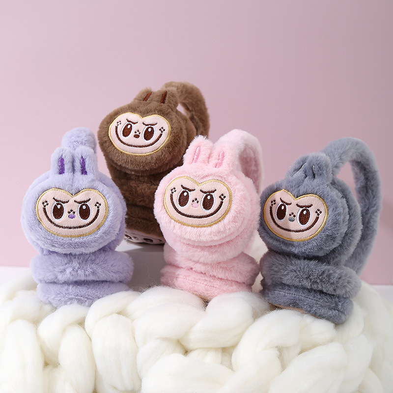 Labubu 子供用イヤーマフ冬の耳保護アーティファクトかわいいぬいぐるみ耳ウォーマー屋外サイクリング不凍液イヤーバッグ|undefined