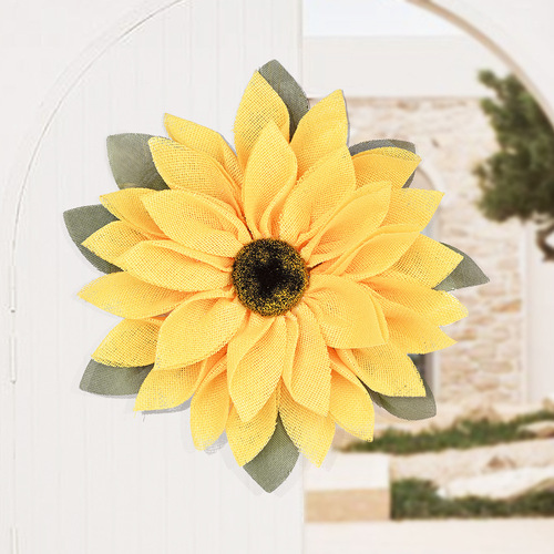 Cross-border Bee Festival Wreath Thanksgiving Decorations Large-Sized Artificial Sunflower Eternal Flower Wall Hanging Door Ornament
