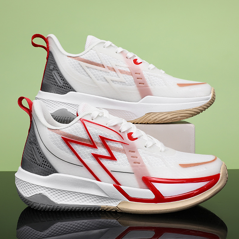 Zapatillas de baloncesto para jóvenes, zapatillas de deporte chirriantes de fricción de combate real para niños grandes, nuevas zapatillas de deporte transpirables de malla de otoño 2025