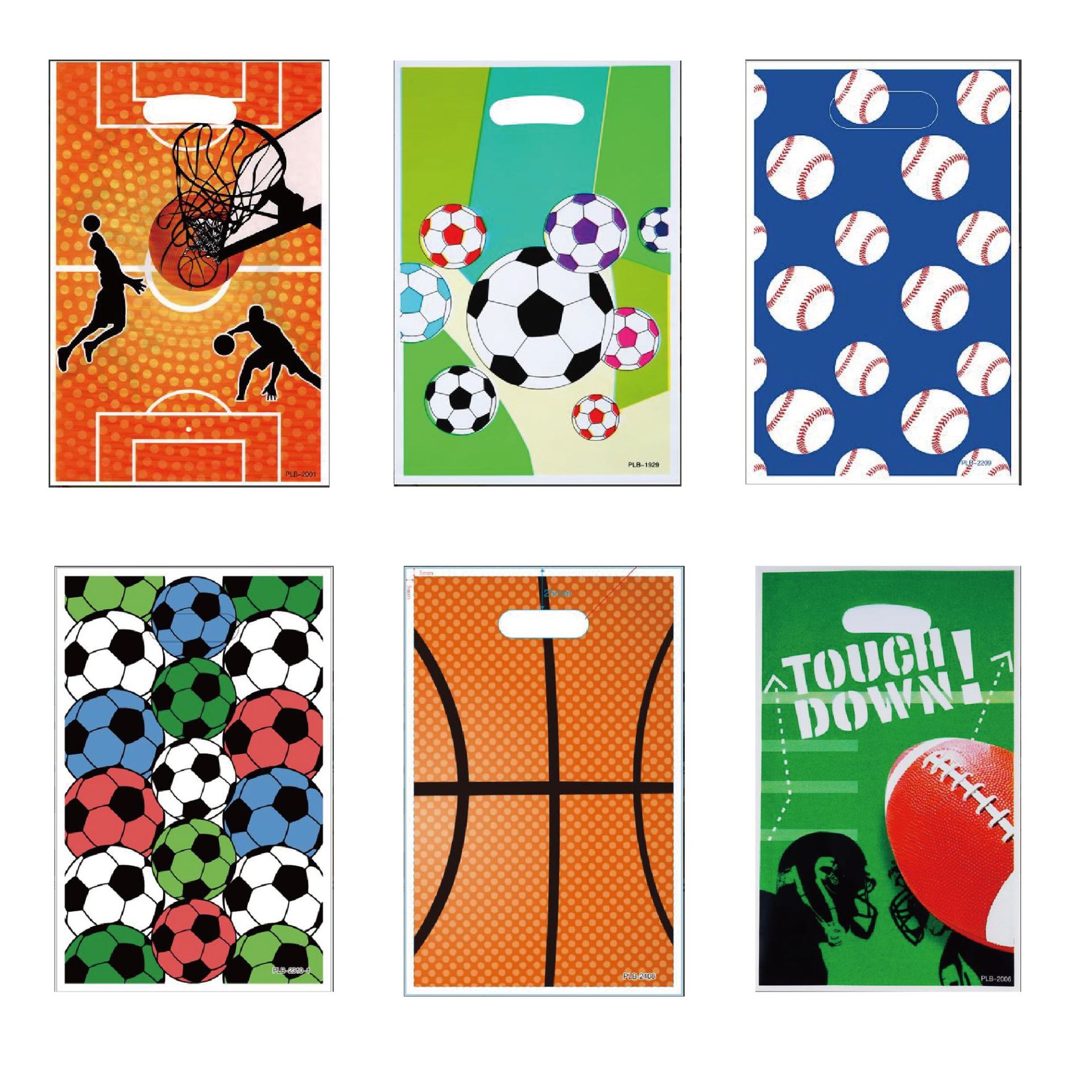 亚马逊跨境热卖珠光礼品袋新款球类生日派对塑料卡通袋厂家直销