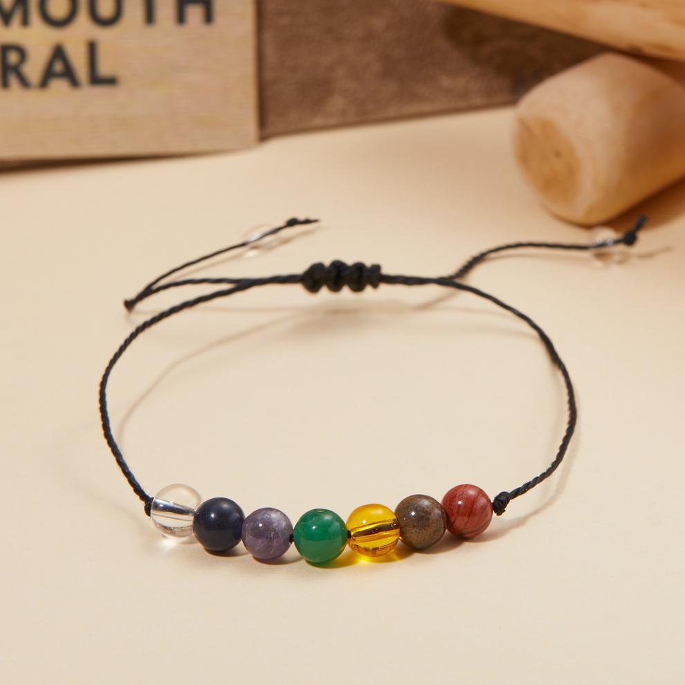 Nuovo braccialetto di perline di cristallo con filo di cera nera intrecciato a mano regolabile versatile alla moda per le donne_voghion.com