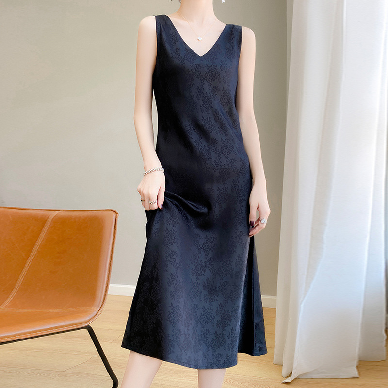 French Accessible Luxury High-End Imitation Silk Suspender Dress for Women Summer Acetate Satin Slim Sleeveless Inner Long Skirt