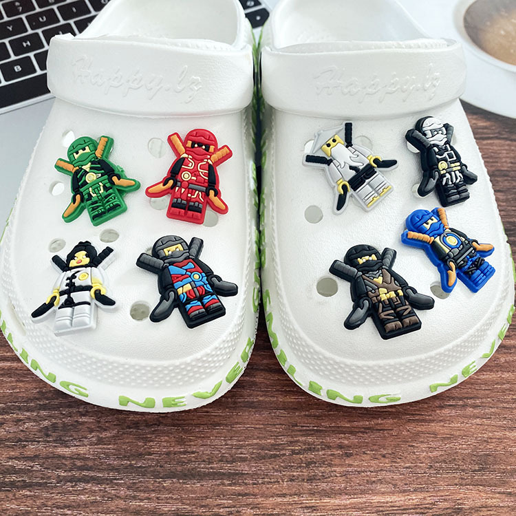 [Lego Series] Pvc Shoes Flower Crocs Shoes Flower Shoe Buckle Croc Shoe Flower Decorative Buckle Shoe Accessories