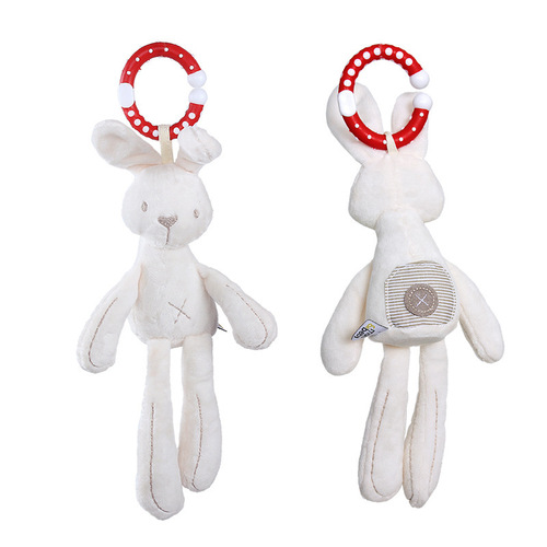 Baby car toys, stroller pendant, rabbit, bear, elephant, wind chime, bed hanging educational doll, plush cloth rattle