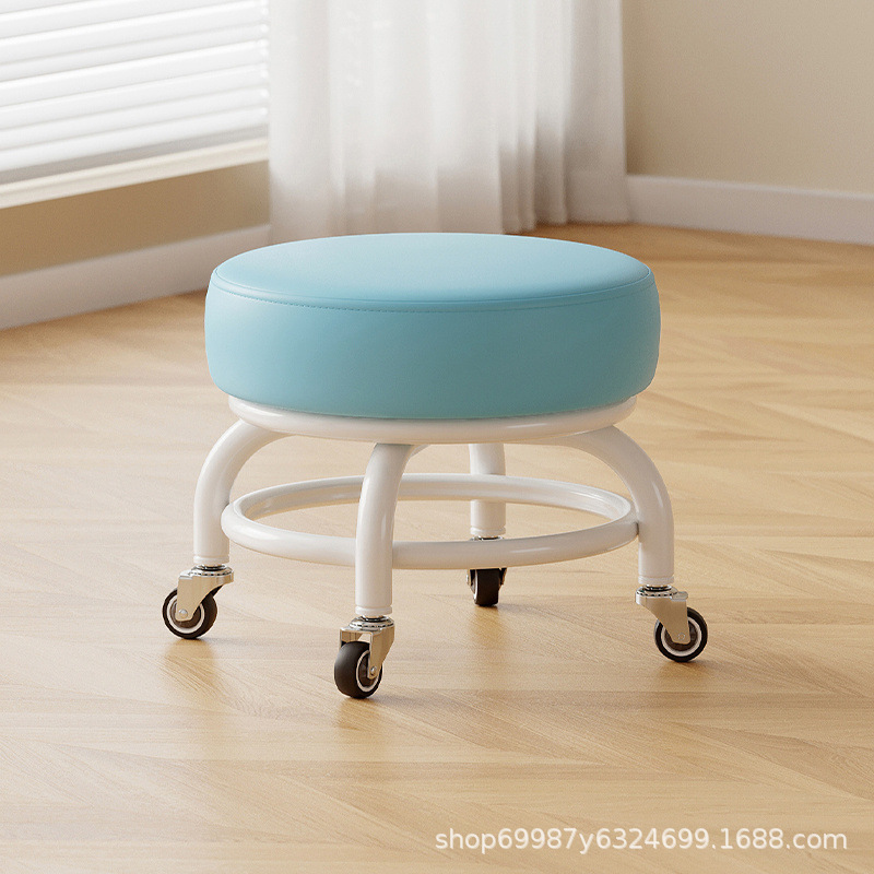 Rueda universal taburete pequeño polea doméstica taburete redondo para cambiar zapatos limpiador taburete bajo con artefactos mágicos para niños pequeños taburetes silenciosos