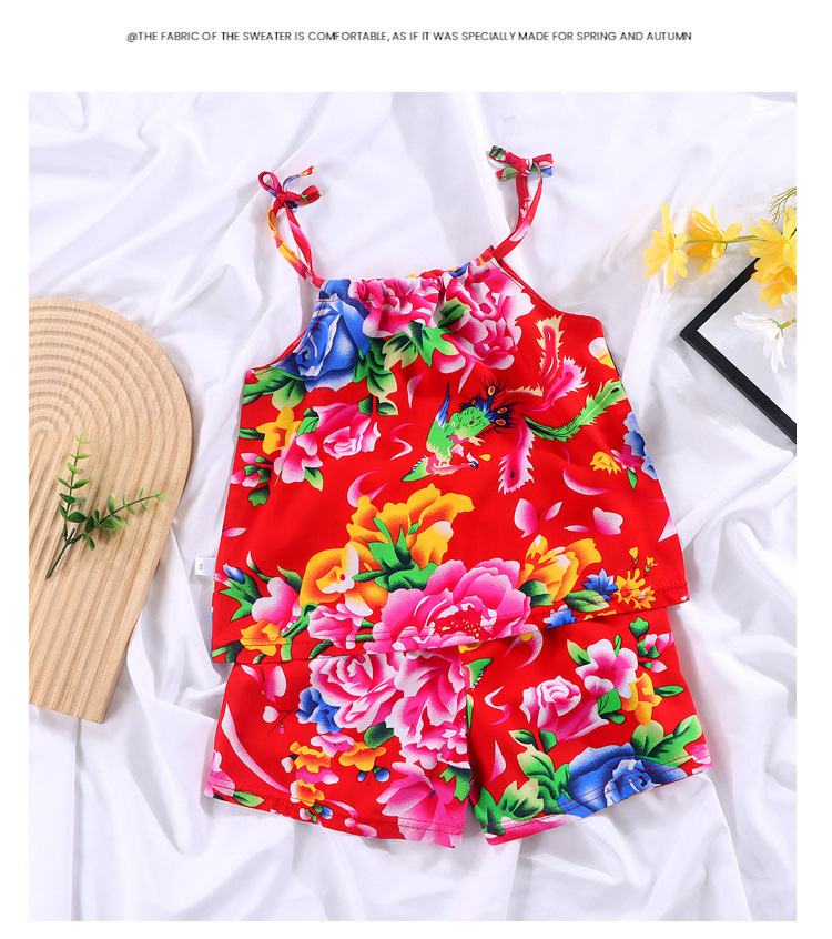 레드 큰 꽃 슬링