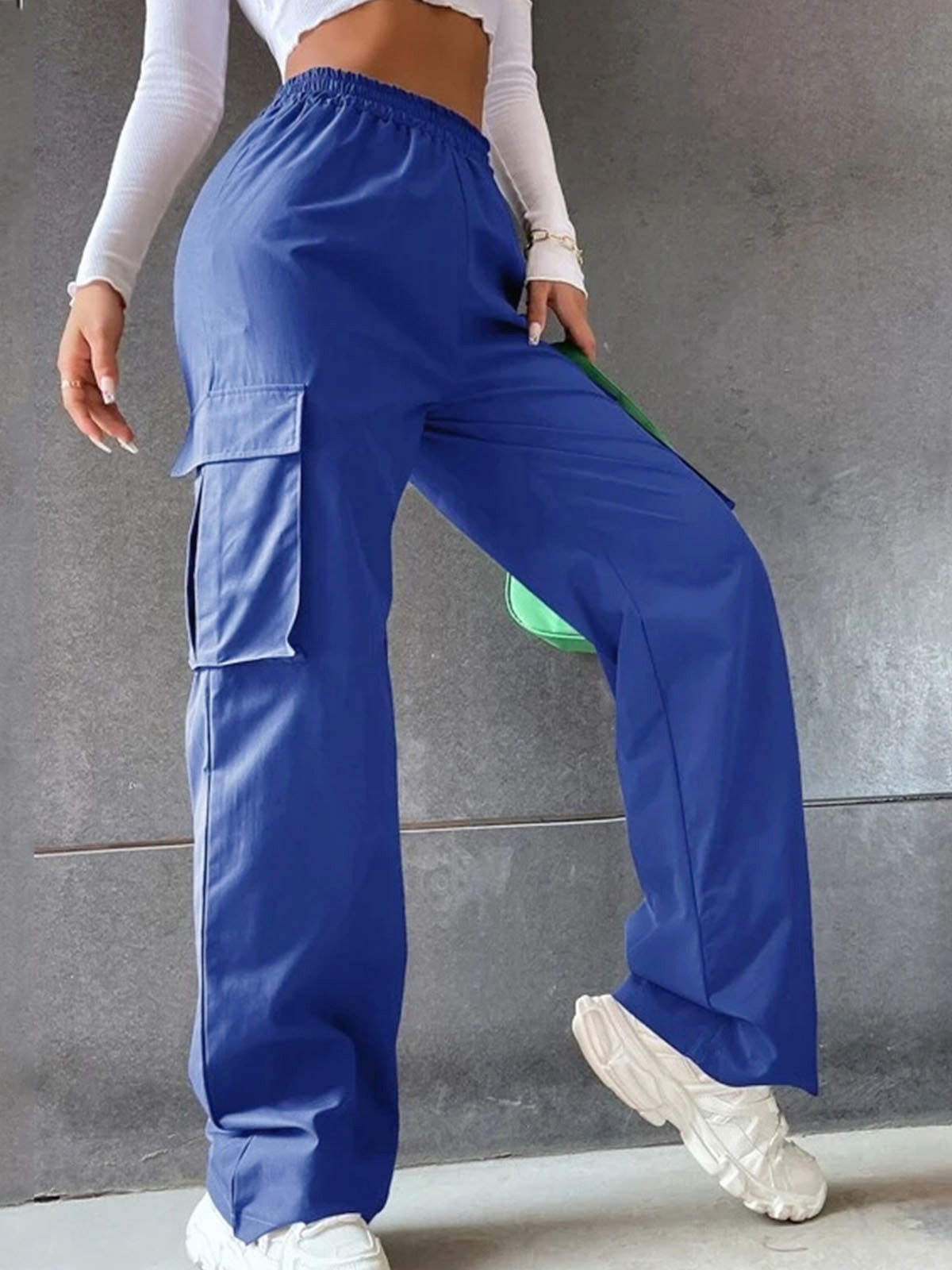 Pantalones de trabajo elegantes y casuales de mujer, de pierna ancha, cintura alta, sin cinturón, rectos y holgados, para 2026 image 4