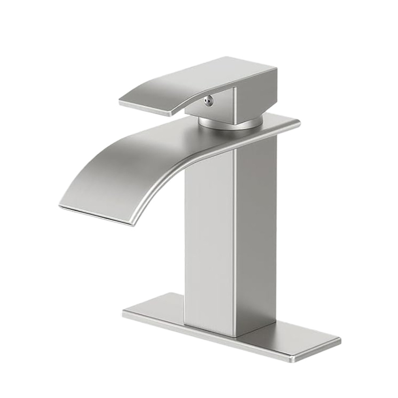 Amazon Home Hotel Project Bathroom 304 Stainless Steel Hot and Cold Waterfall Pressurized Basin Faucet Amazon Home Hotel Project Bathroom 304 Stainless Steel Hot and Cold Waterfall Pressurized Basin Faucet