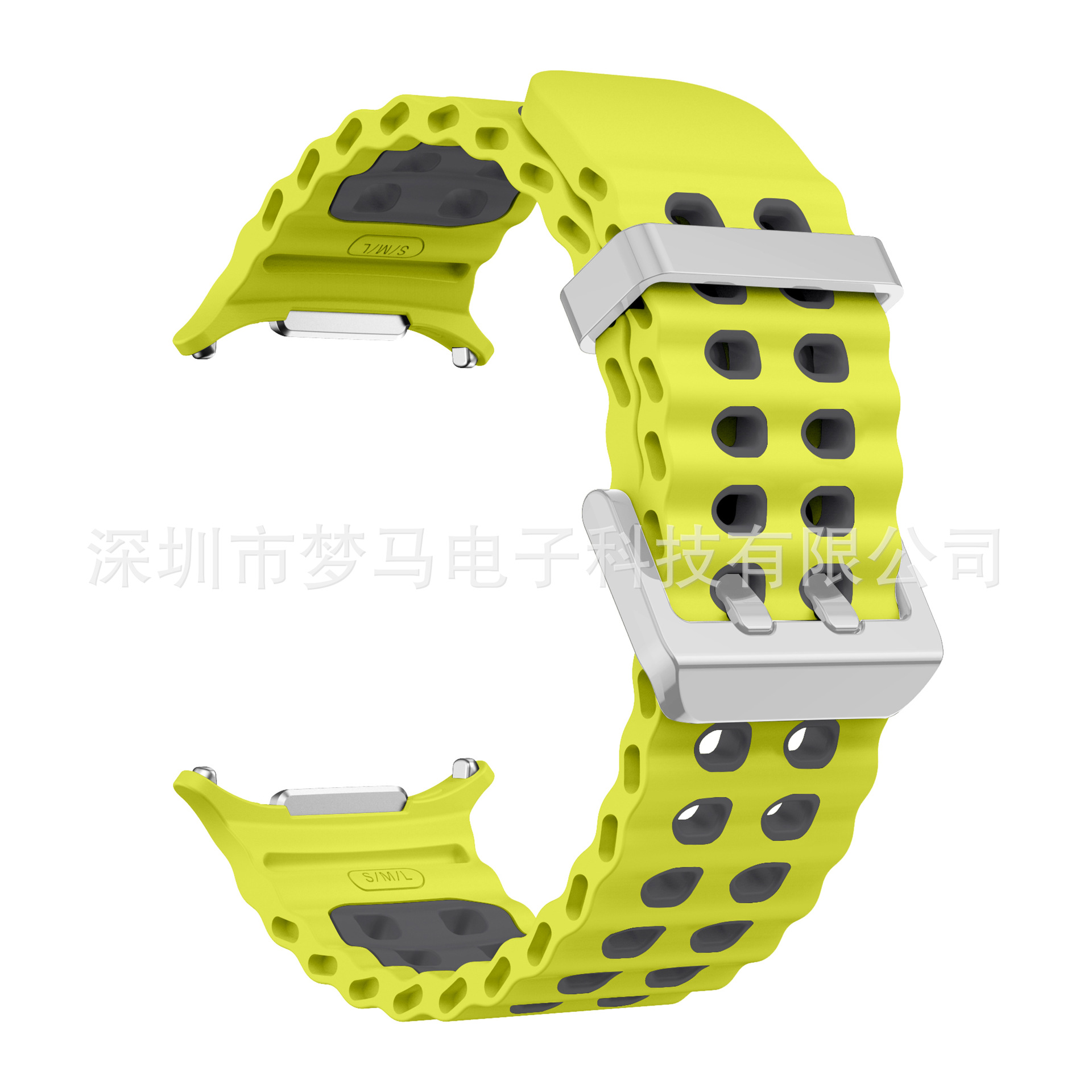 Para Samsung Galaxy Watch7 Ultra Dual Color Ocean Silicone Correa Deportiva Oficial de Doble Botón