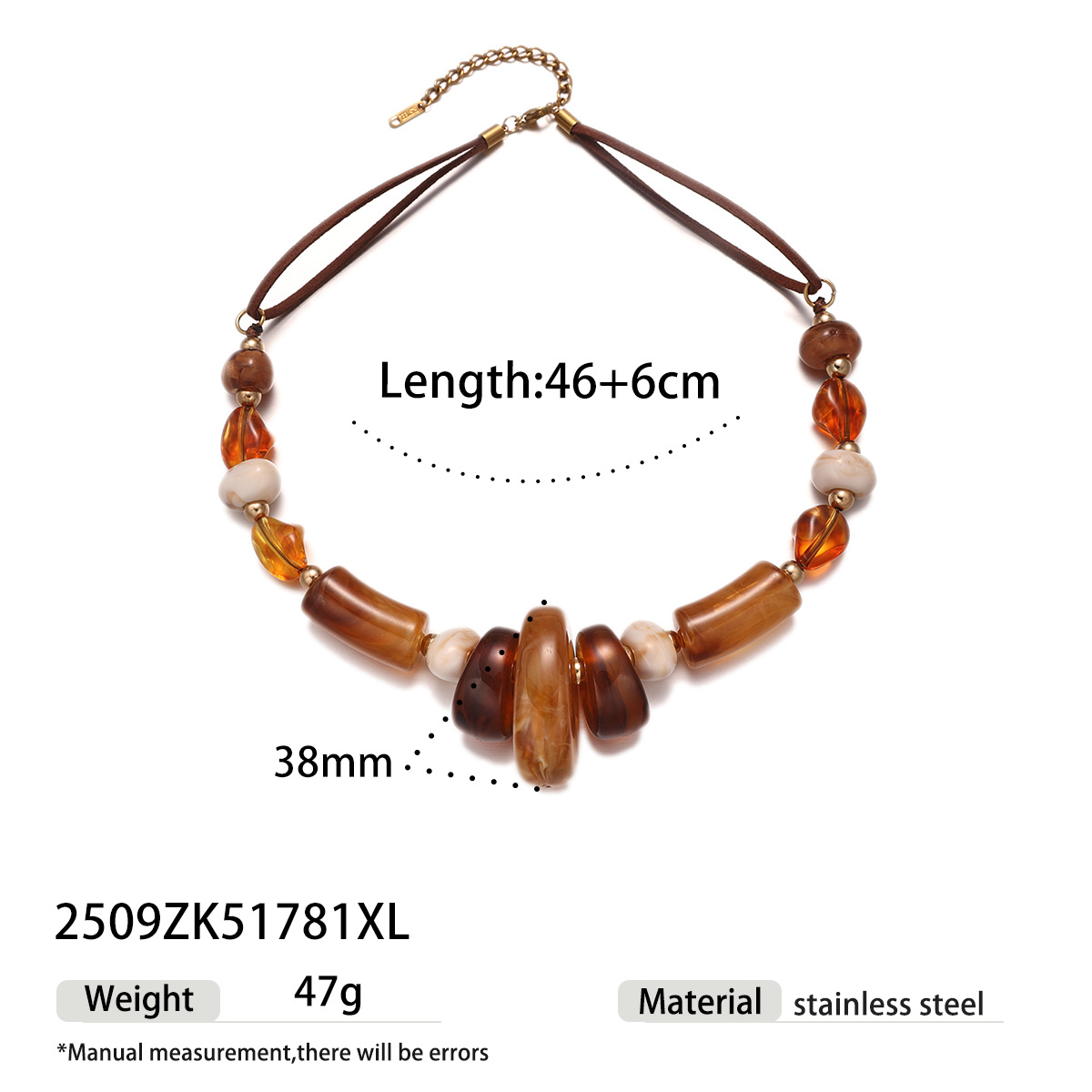 TENA acero inoxidable acrílico de color largo collar de cuentas superpuestas cuentas universales ventas calientes transfronterizas image 8