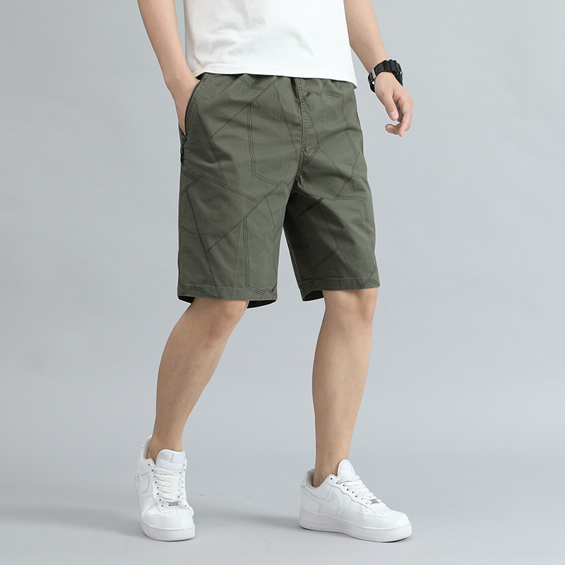 Summer Tooling Zipper Pocket Shorts Men's Thin Loose Fabric 5-point Trendy Casual Pants