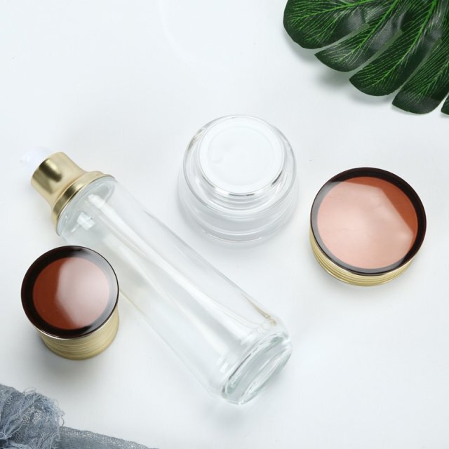 Customized New Brushed Cover Cosmetic Set Bottle Essential Oil Lotion Sub-Bottle Thickeneded Glass Skin Care Product Glass Bottle Customized New Brushed Cover Cosmetic Set Bottle Essential Oil Lotion Sub-Bottle Thickeneded Glass Skin Care Product Glass Bottle