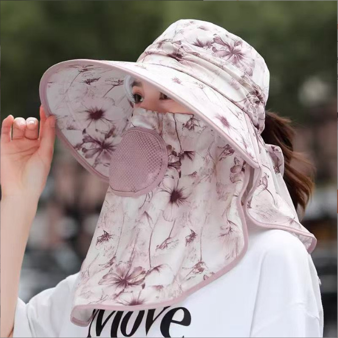 水墨画遮阳采茶帽