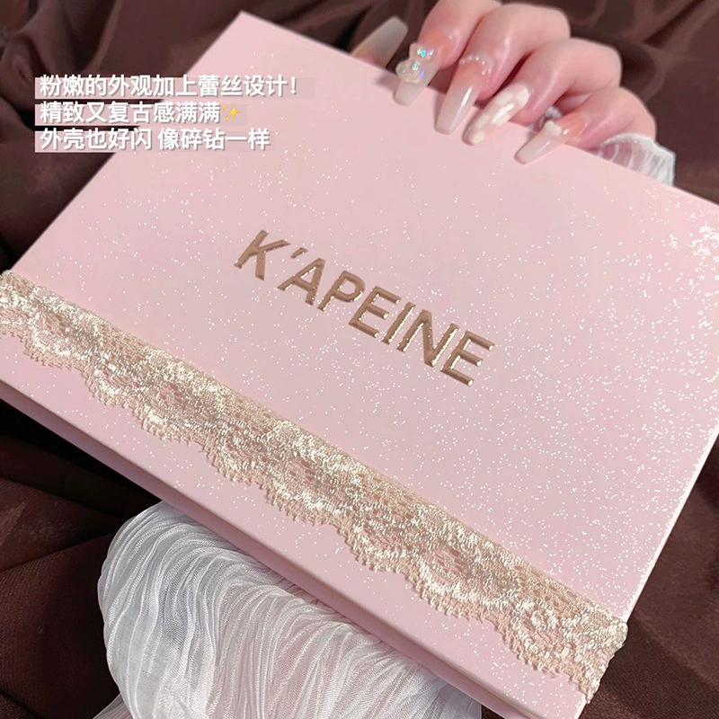 Палетка теней KAPEINE, 12 оттенков матовых и румян, компактная 6×6×6 см