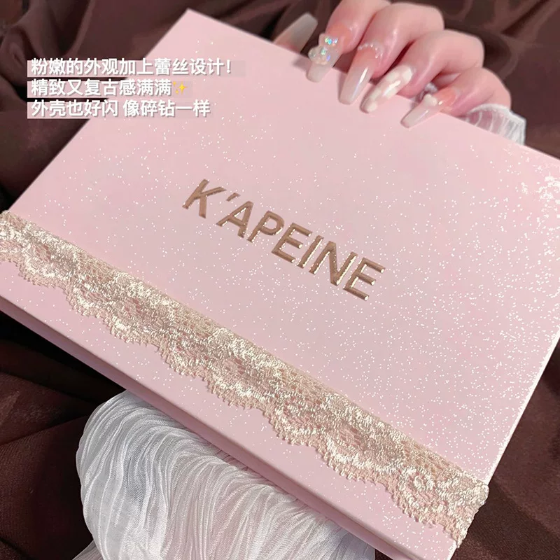 Палетка теней KAPEINE, 12 оттенков матовых и румян, компактная 6×6×6 см