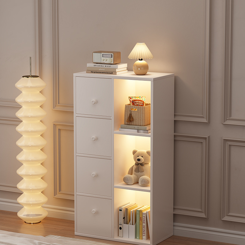 Estantería piso estante del estudiante simple esquina del hogar gabinete de almacenamiento de múltiples capas simple pequeña ventana de la Bahía estantería