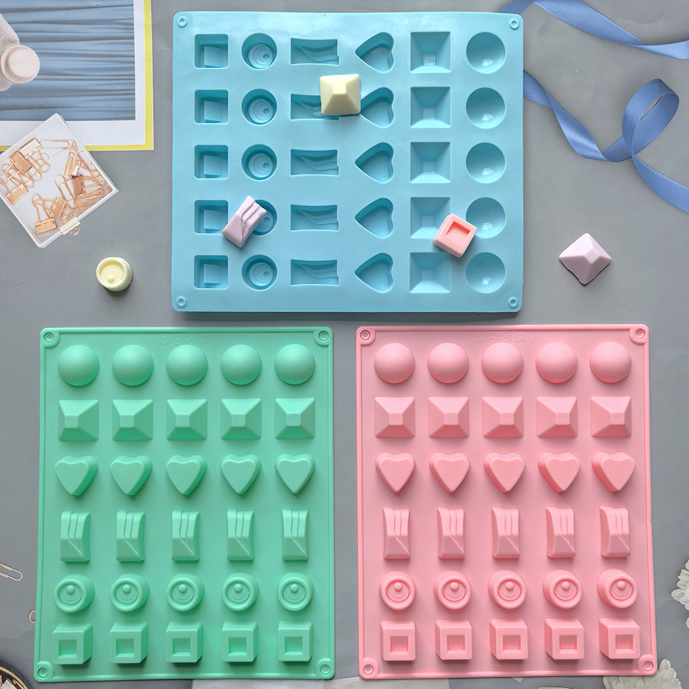 Silicone 30 con 6 conjuntos de molde de chocolate helado gelatina pudín jabon molde de pastel herramientas de horneado 121