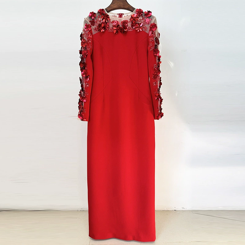 Evening dress, three dimensional long long skirt, European style
