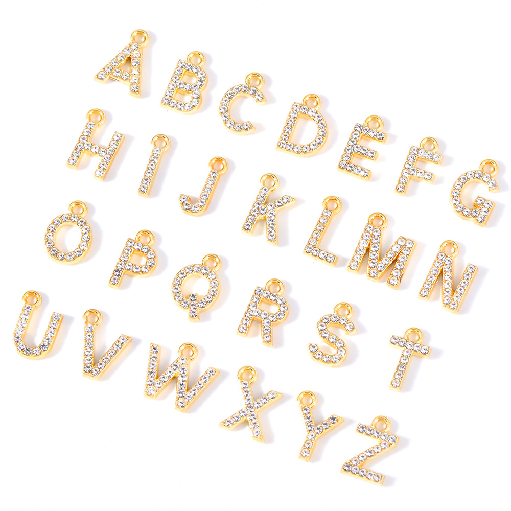 53g Weight Pendant Jewelry Making Type 13mm Jewelry Making Size Artificial Diamond Inlay Material DIY Jewelry Accessories Classification 50 PCS/Package Quantity Alloy Material Letter Pattern Plating Design Elegant, Simple Style, Streetwear Style 50 PCS/Package 13mm Alloy Artificial Diamond Letter Pendant 6