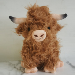ネット赤スコットランドhighland cow高地牛ぬいぐるみかわいい長毛牛公仔スポット